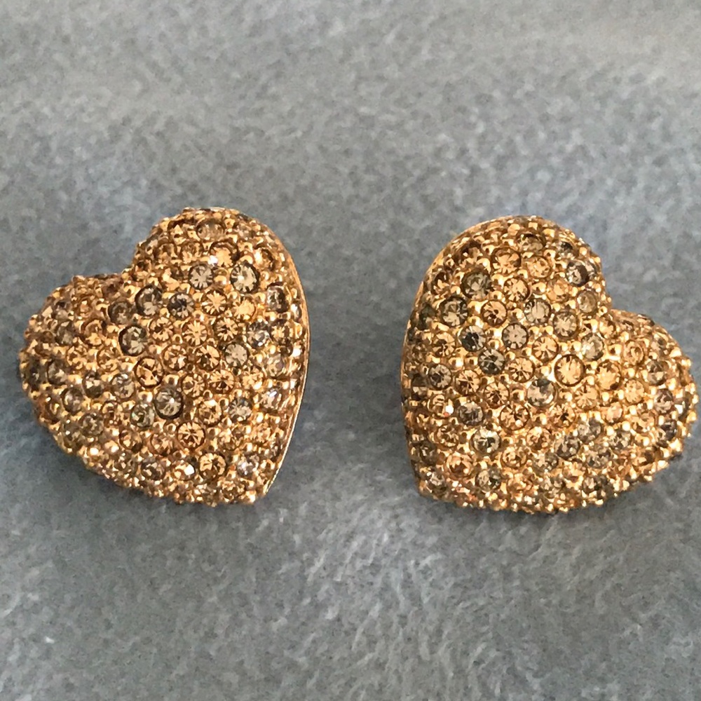Gold tone and crystal earrings